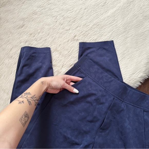 Athleta Brooklyn Textured Ankle Pant Leopard Medieval Violet - Picture 6 of 10